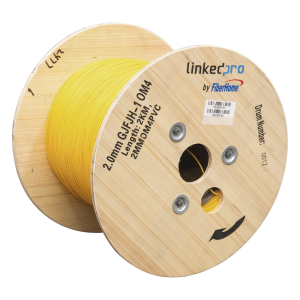 Fibra Óptica Multimodo OM4, 2 mm, Simplex, Tight Buffer, 900 micras, Color Amarillo, Precio Por Metro, (Hasta 2000 Metros en un Solo Tramo de Cable)