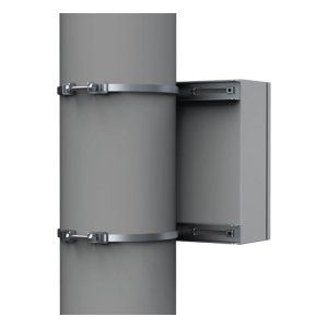 Kit de Fijación para Postes / Enclosure Pole Fixation / Acero Galvanizado / Carga Máxima 900 N / Diámetro Poste 80-250 mm (3.15-9.84 in) / 2 Perfiles + Accesorios / Largo 496 mm