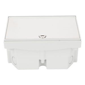 Caja de Suelo Estanca IP66 para Interior y Exterior / Protección contra Polvo y Agua / Sistema de Drenaje Integrado / Cierre Manual o de Seguridad / Alta Resistencia para Áreas Públicas
