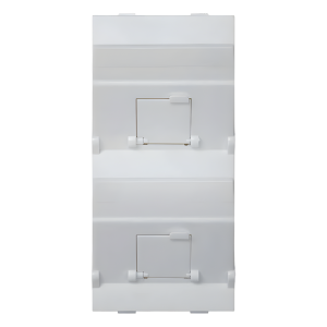 (S80BMD64/9) Placa Voz y Datos Inclinada con Guardapolvo y Adaptador Doble para RJ45 Keystone