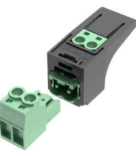 Módulo Conector Eléctrico para Cable Eléctrico FMPS, Compatible con 26-12 AWG, Tipo Mini-Com, Color Verde
