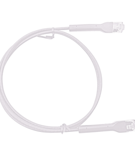 Mini Patch Cord Cat6 Ultra Slim 30 cm (11.81 Pulgadas) Blanco Ahorra Espacio sin Organizadores, con Bota Flexible