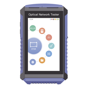Mini OTDR Touch para Pruebas en Enlaces Fibra Óptica Activos (Prueba de Fibra Viva) / Longitud de Onda en 1625nm / Integra Función OPM / Integra Función VFL 5mW / Mapeo de Cables RJ45 / Recargable / Distancia de Prueba hasta 100 Kilómetros (328084 pie