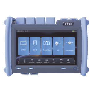 OTDR PRO de Alto Rendimiento para Enlaces de Fibra Óptica Monomodo y Multimodo / Longitudes de Onda: 850nm, 1300nm, 1310nm y 1550nm / Zona Muerta por Evento de 0.8 Metros (2.62 Pies) / VFL 5mW / Distancia de Prueba de hasta 420 km