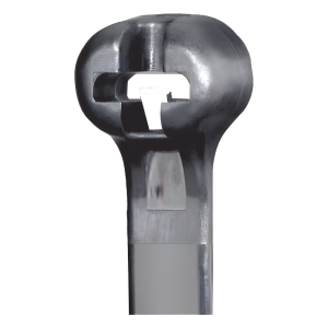 Cincho de Nylon 6.6 Dome-Top®, Con Lengüeta de Bloqueo de Acero Inoxidable, 620 mm largo x 7mm ancho, Color Negro, Exterior Resistente a Rayos UV, Paquete de 100pz