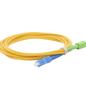 Jumper de Fibra Óptica Monomodo SC/UPC-SC/APC Simplex, Color Amarillo, 3 Metros (9.84 Pies), 3 mm