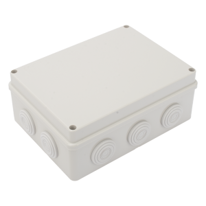 Caja Derivación-Conexión de Plástico (140 X 190 X 76 mm) con 10 Glándulas de Goma. Para Instalaciones Comerciales, Residenciales e Industriales. Incluye Tornillería para su Tapa. Funciona También como Registro.