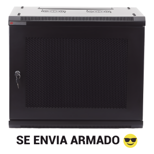 Gabinete PRECISION, Con Puerta Perforada, de 19in, 9UR, 450mm de Profundidad, Color Negro
