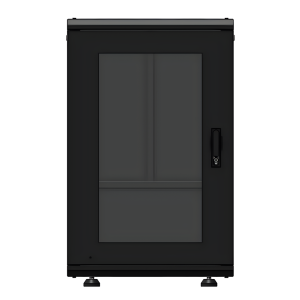 Gabinete Rack 19 Pulgadas / 18 Unidades / Piso / Puerta de Cristal / Acero Calibres 16-18-20 / Capacidad 750 kg (1653.5 lb) / Dimensiones 60 cm (23.6 in) x 93 cm (36.6 in) x 46 cm (18.1 in)