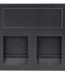 Módulo Color Negro con 2 Espacios para Jack Keystone con Guardapolvo para las Cajas de Escritorio Ofiblock y Teleblock / (KB76/14)