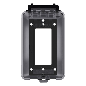 Caja Protectora de Contactos para Exterior / Policarbonato de Alto Impacto / Protección NEMA 3R / 127V 15A 60Hz / Tapa Transparente Base Negra / Resistente a Intemperie UV