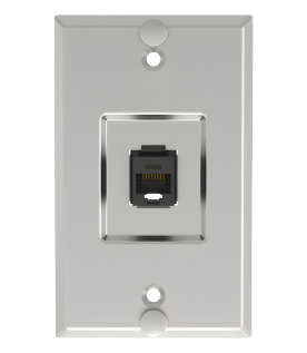 Placa de Pared Telefónica, Salida de 1 Puerto Keystone, Con Jack Cat5e Estilo TP, de Acero Inoxidable