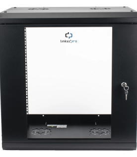 Gabinete de Pared con Puerta de Cristal Templado, 455mm de Profundidad, 12U Rack de 19'', Acero Reforzado