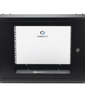 Gabinete de Pared con Puerta de Cristal Templado, 455 mm de Profundidad, 9U Rack de 19'', Acero Reforzado