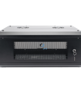 Gabinete de Pared con Puerta de Cristal Templado, 455mm de Profundidad, 4U Rack de 19'', Acero Reforzado