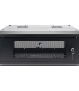 Gabinete de Pared con Puerta de Cristal Templado, 455 mm de Profundidad, 4U Rack de 19 in, Acero Reforzado