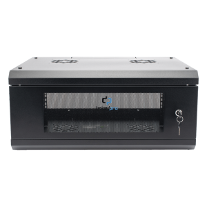 Gabinete de Pared con Puerta de Cristal Templado, 455 mm de Profundidad, 4U Rack de 19 in, Acero Reforzado