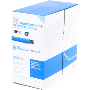 Bobina de Cable de 305 Metros (1000 Pies) Cat6, CM, 24 AWG, Alto Rendimiento, ETL, UL, Color Azul, Super Flexible, para Aplicaciones de Videovigilancia, Video HD, y Redes de Datos. Uso Interior