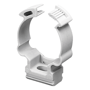 Soporte de collar (Abrazadera), PVC Auto-extinguible, cerrado para tubería de 40 mm