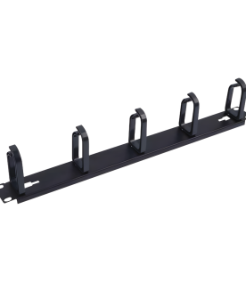 Organizador de Cables con 5 anillos, 1U, 19" Color negro