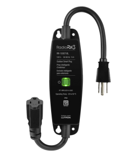Interruptor de enchufe para exteriores on/off, resistente a la intemperie IP66, 15 A en iluminación o 1/2 HP en motores, sistema RadioRA 3