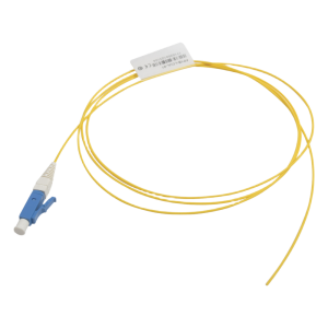 Pigtail de Fibra Óptica LC/UPC Simplex, Monomodo OS1/OS2 XGLO, OFNR, Color Amarillo, 1 Metro (3.28 Pies)