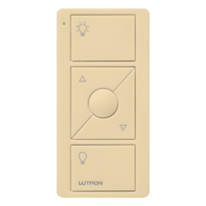 Control Pico inalámbrico de 3 botones con subir/bajar intensidad, color marfil, para Caseta, RA2 Select, RadioRA2 y Vive