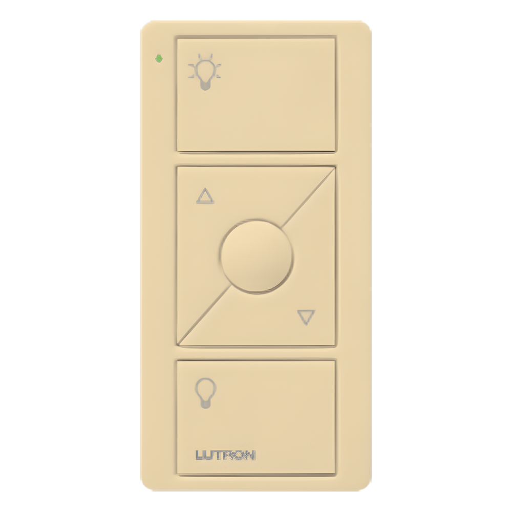 Control Pico inalámbrico de 3 botones con subir/bajar intensidad, color marfil, para Caseta, RA2 Select, RadioRA2 y Vive