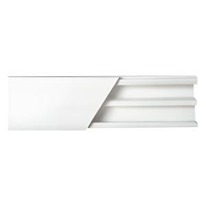Canaleta blanca de PVC auto extinguible, con división, 20 x 10 mm, tramo de 2.5m (5101-01250)