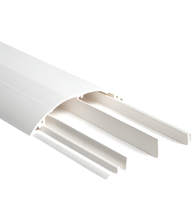 Ducto media caña color blanco de dos vias, de PVC auto extinguible,  90.5 x 19.7 x 1220mm (9400-01250)