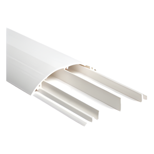 Ducto media caña color blanco de dos vias, de PVC auto extinguible,  90.5 x 19.7 x 1220mm (9400-01250)