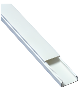 Canaleta blanca de PVC auto extinguible, sin división, 20 x 10 mm, tramo de 2.5 m (5101-01260)