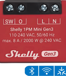 Mini Interruptor inteligente con Wi-Fi, medición de consumo, 1 canal 8A, compatible con asistentes de voz Alexa y GoogleHome