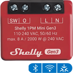 Mini Interruptor inteligente con Wi-Fi, medición de consumo, 1 canal 8A, compatible con asistentes de voz Alexa y GoogleHome