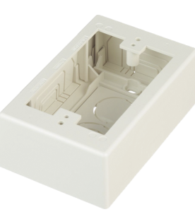 Caja de Pared Superficial, Uso Universal con Placas de Pared, con Cinta Adhesiva, Color Blanco Mate