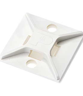 Montaje-Sujetador Para Cable de 4 Vías, con Adhesivo, 25.4 x 25.4mm (1in x 1in), Color Blanco, Uso en Interior, 1 pieza