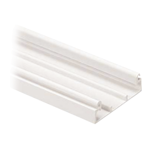 Base para canaleta T-45, de PVC rígido, con orificios perforados para montaje, 60.3 x 18.5 x 2400 mm, Color Blanco Mate