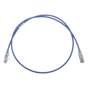 Patch Cord MC6 Modular Cat6 UTP, CM/LS0H, 0.91 Metros (3 Pies), Color Azul, Diámetro Reducido (28AWG)