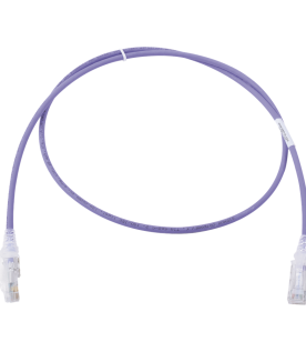 Patch Cord MC6 Modular Cat6 UTP, CM/LS0H, 0.91 Metros (3 Pies), Color Violeta, Diámetro Reducido (28AWG), Versión Bulk (Sin Empaque Individual)