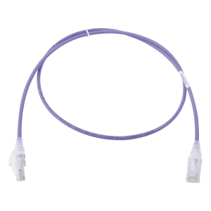 Patch Cord MC6 Modular Cat6 UTP, CM/LS0H, 0.91 Metros (3 Pies), Color Violeta, Diámetro Reducido (28AWG), Versión Bulk (Sin Empaque Individual)