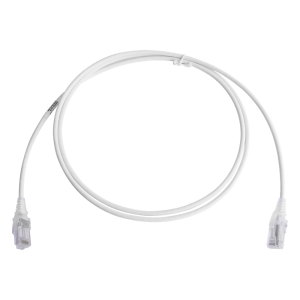 Patch Cord MC6 Modular Cat6 UTP, CM/LS0H, 1.52 Metros (5 Pies), Color Blanco, Diámetro Reducido (28AWG)