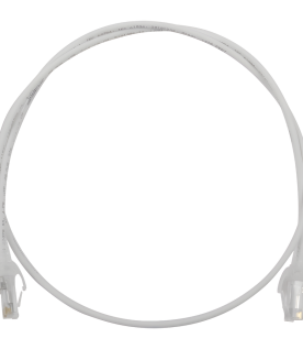Patch Cord MC6 Modular Cat6 UTP, CM/LS0H, 0.91 Metros (3 Pies), Color Blanco, Diámetro Reducido (28AWG)
