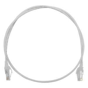 Patch Cord MC6 Modular Cat6 UTP, CM/LS0H, 0.91 Metros (3 Pies), Color Blanco, Diámetro Reducido (28AWG)