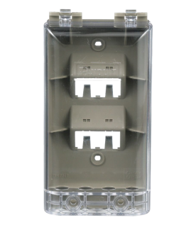Placa de Pared Vertical, Resistente al Agua con Protección IP56, Acepta 4 Módulos Mini-Com, Color Gris
