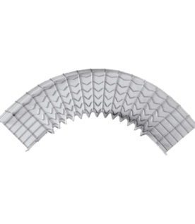 Curva Pre-Fabricada Horizontal de 90° con medidas de 54 mm de Peralte y 150 mm Ancho (54/150 mm)