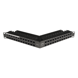Patch Panel Z-Max de 48 Puertos, Blindado, Precargado con Jacks Categoría 6A, Angulado, 1UR