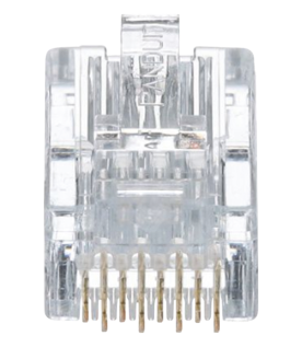 Plug RJ45 Cat5e, Para Cable UTP de Calibres 24-26 AWG, Chapado en Oro de 50 Micras, Paquete de 50 Piezas