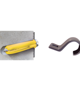 Kit de 20 grapas, 20 taquetes y 20 tornillos para sujetar conductores redondos o tubo en muro (2102-07240)