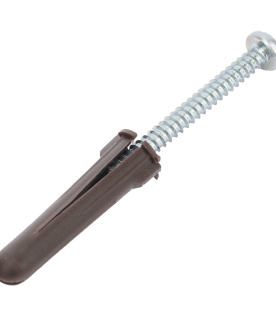 Paquete de 10 taquetes café 1 3/4" y 10 tornillos 10mm x 1 3/4" (1104-05002)