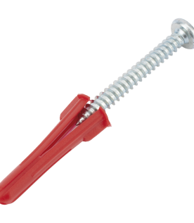 Paquete Con 10 Taquetes Rojos de 1/4" y 10 tornillos 10 x 1 1/2" (4.82 x 38 mm) (1103-05002)